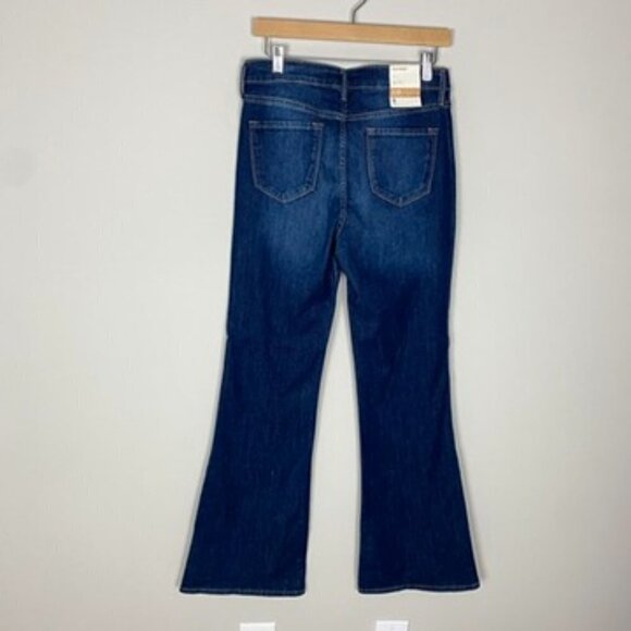 Old Navy High Rise Flare Jeans Dark Wash Womens 6 Whiskering - Picture 4 of 7